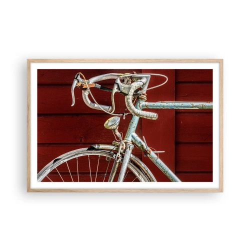 Een poster in een licht eiken lijst - Gecreëerd om te winnen - 91x61 cm