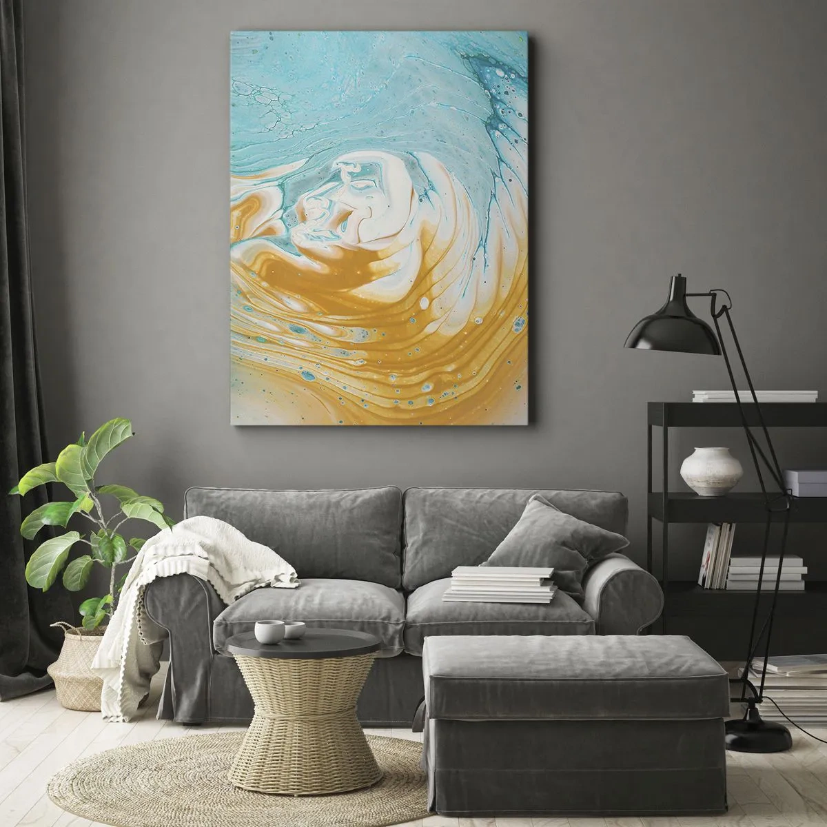 Schilderen op canvas - Pastel werveling - 50x70 cm