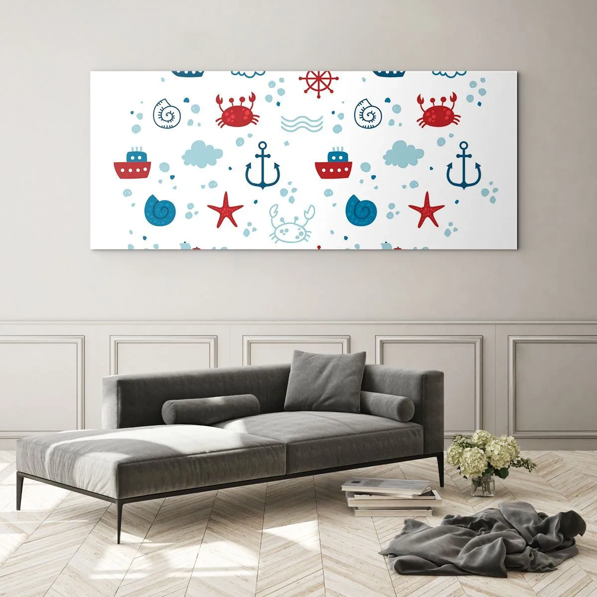 Schilderen op glas - Zee sprookje - 120x50 cm