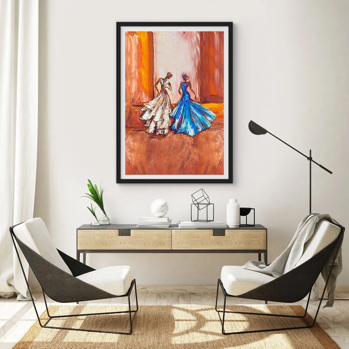 Poster in een zwarte lijst - Een dankbaar duo - 61x91 cm