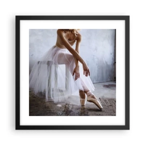 Poster in een zwarte lijst - Voordat de oprijlichten schijnen - 40x40 cm