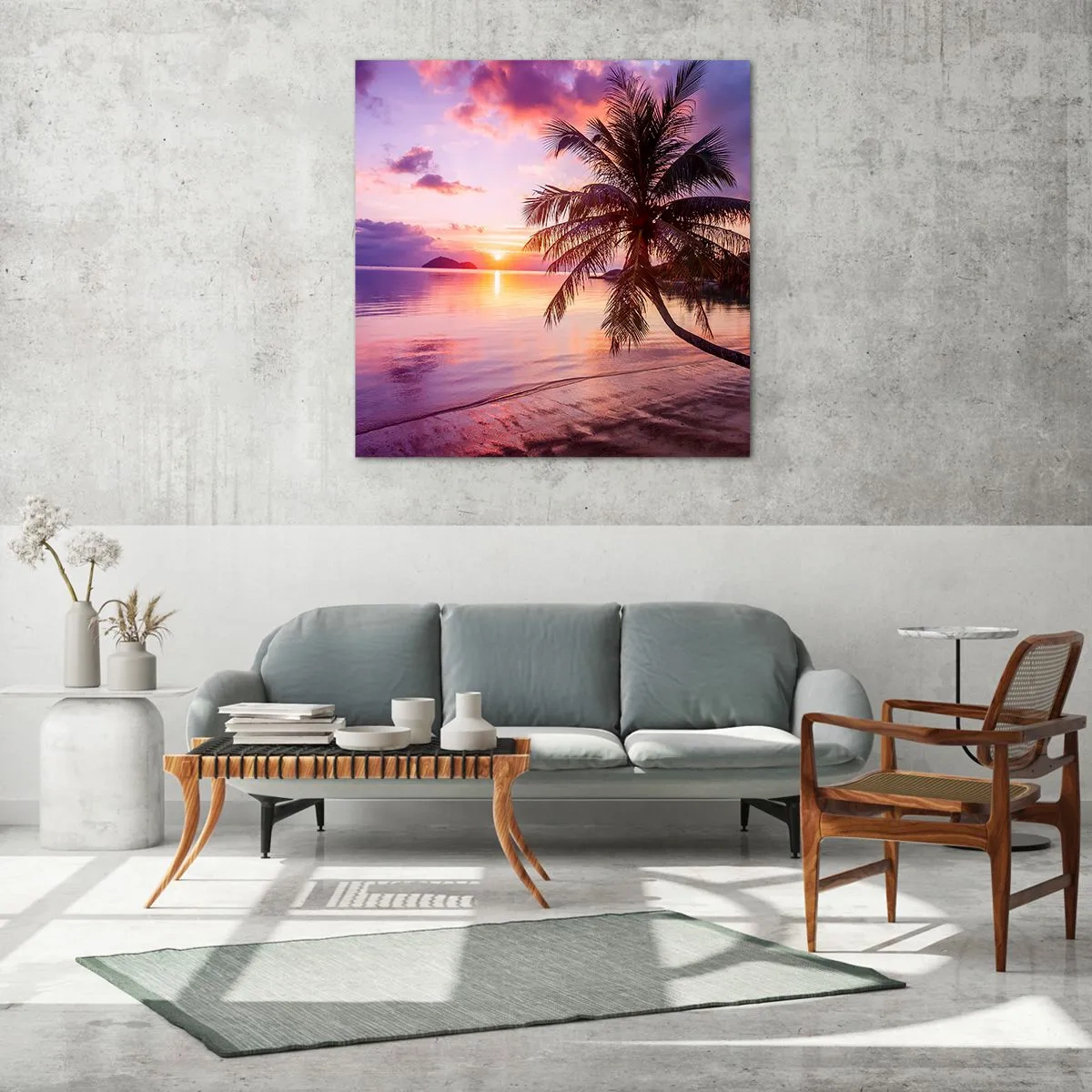 Schilderen op glas - Geluk tot aan de horizon - 60x60 cm