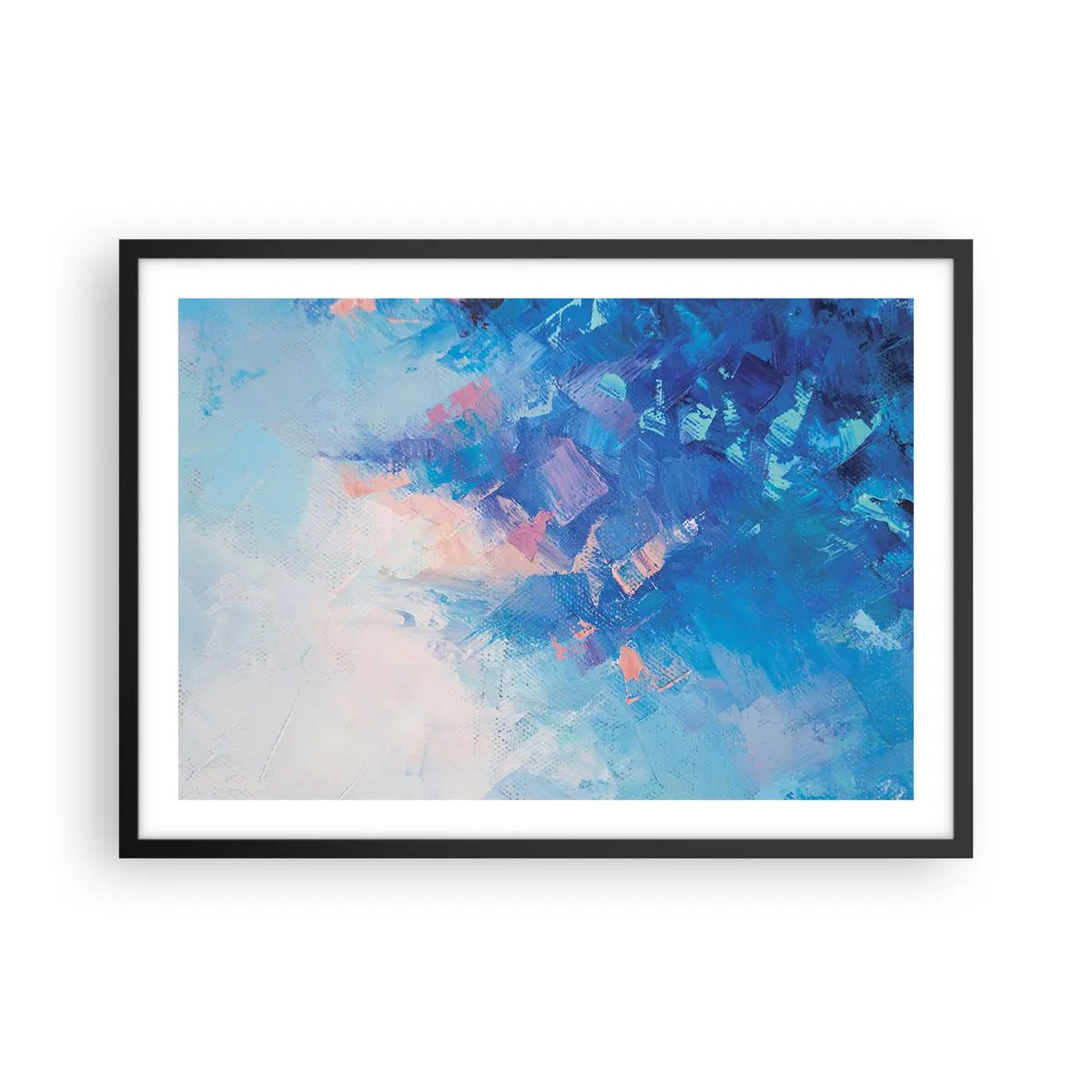 Poster in een zwarte lijst - Winter abstractie - 70x50 cm