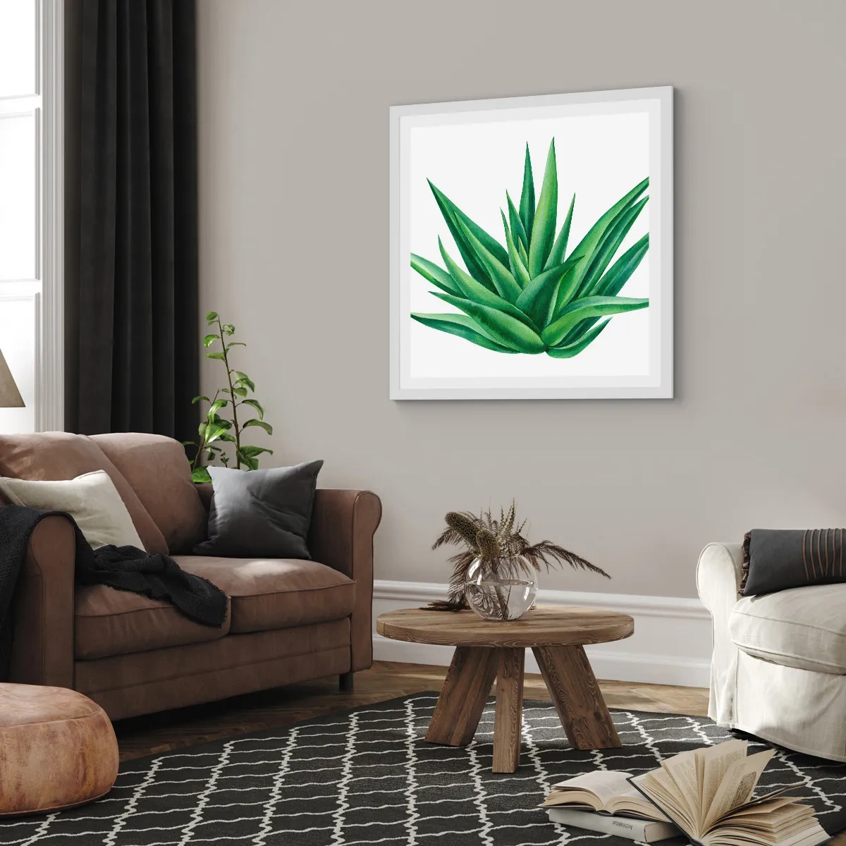 Poster in een witte lijst - Groen – kracht – leven - 50x50 cm