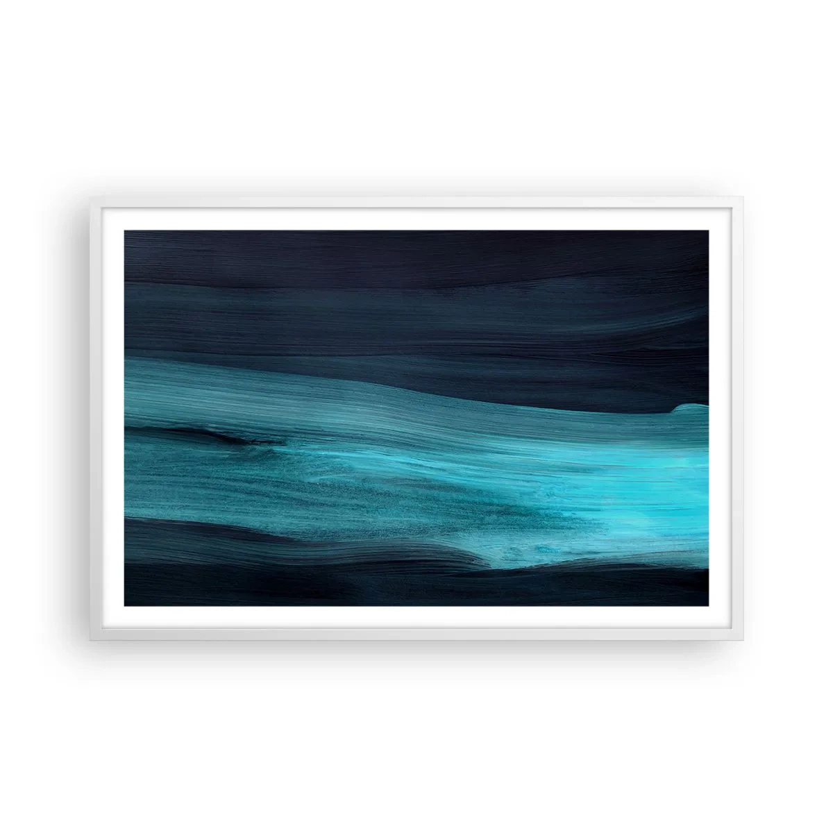 Poster in een witte lijst - Ga met de stroom mee - 91x61 cm