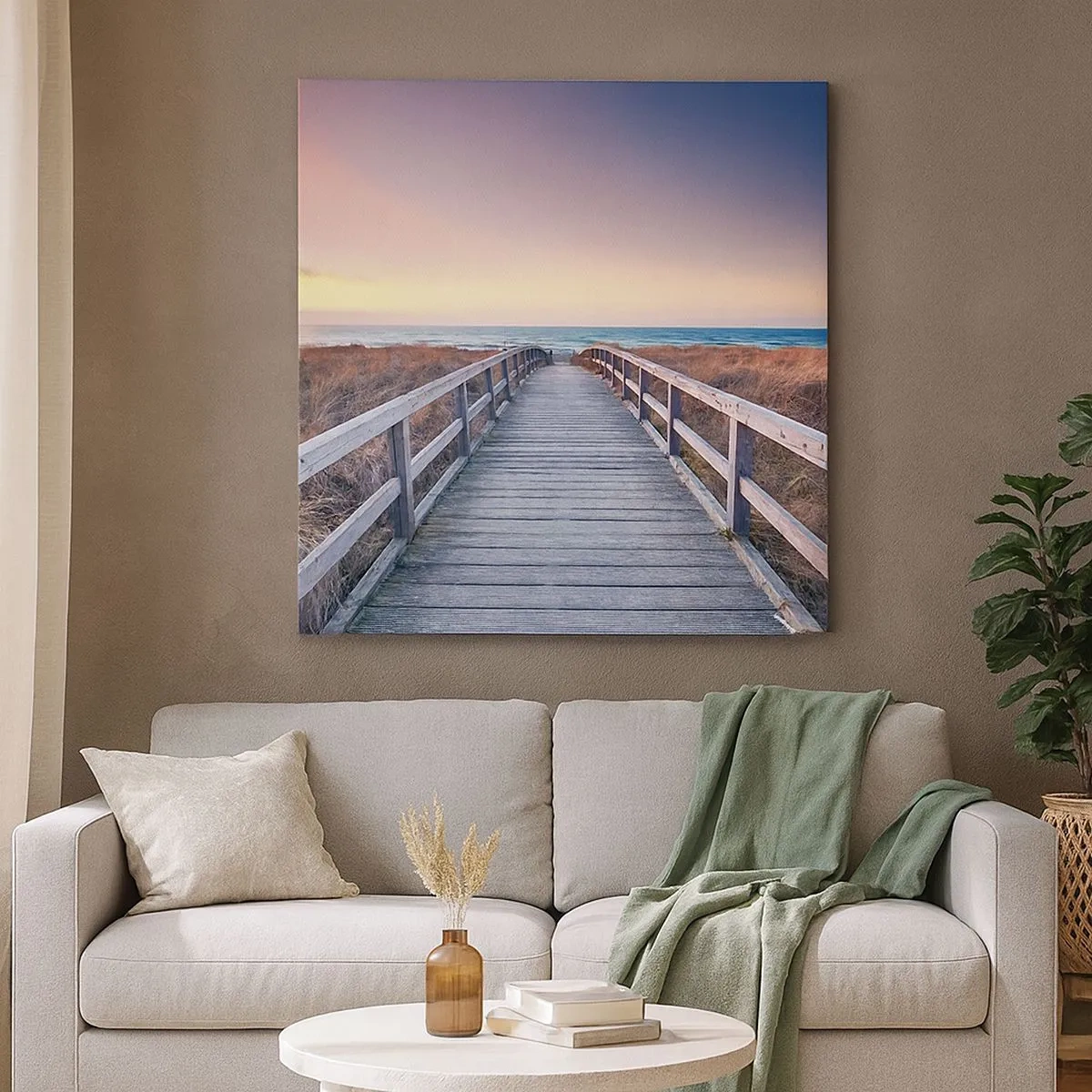 Schilderen op canvas - Baltische avond aurora - 30x30 cm