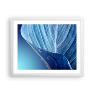 Poster in een witte lijst - Verborgen druppels blauw - 50x40 cm