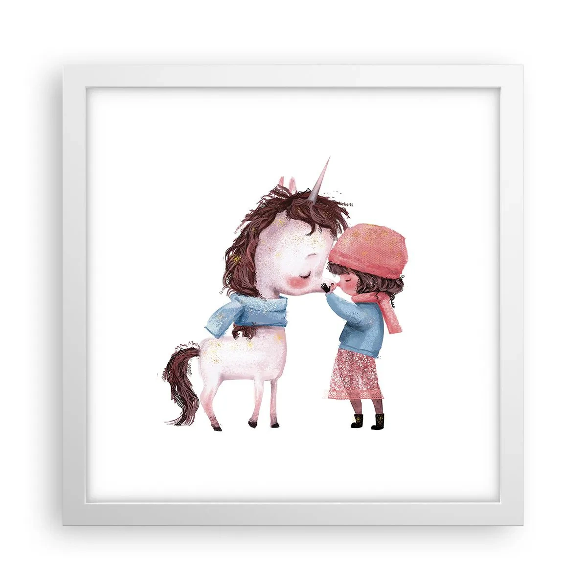 Poster in een witte lijst - Een winterverhaal - 30x30 cm