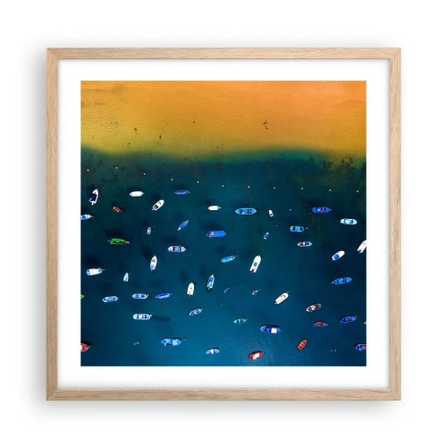 Een poster in een licht eiken lijst - Vakantie spel - 50x50 cm