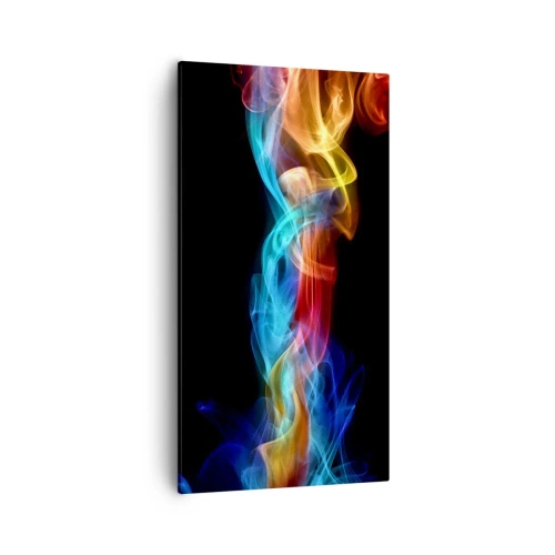 Schilderen op canvas - Regenboogdans van nevels - 55x100 cm