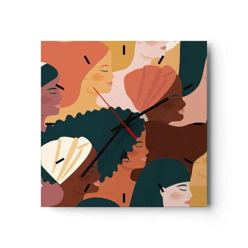 Wandklok - Klok - Alleen vrouwelijkheid - 40x40 cm