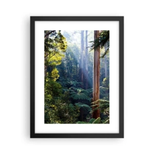 Poster in een zwarte lijst - Een bossprookje - 30x40 cm