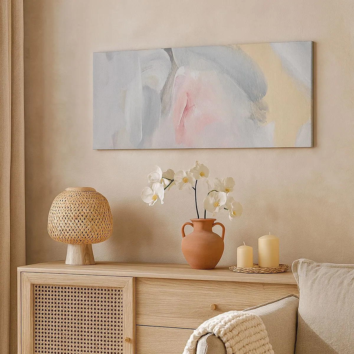 Schilderen op canvas - In een pastelkleurige wereld - 100x40 cm