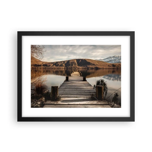 Poster in een zwarte lijst - Landschap in stilte - 40x30 cm