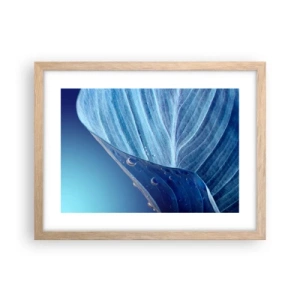 Een poster in een licht eiken lijst - Verborgen druppels blauw - 40x30 cm