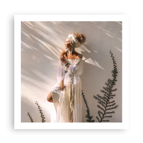 Poster - De zon en het meisje - 60x60 cm