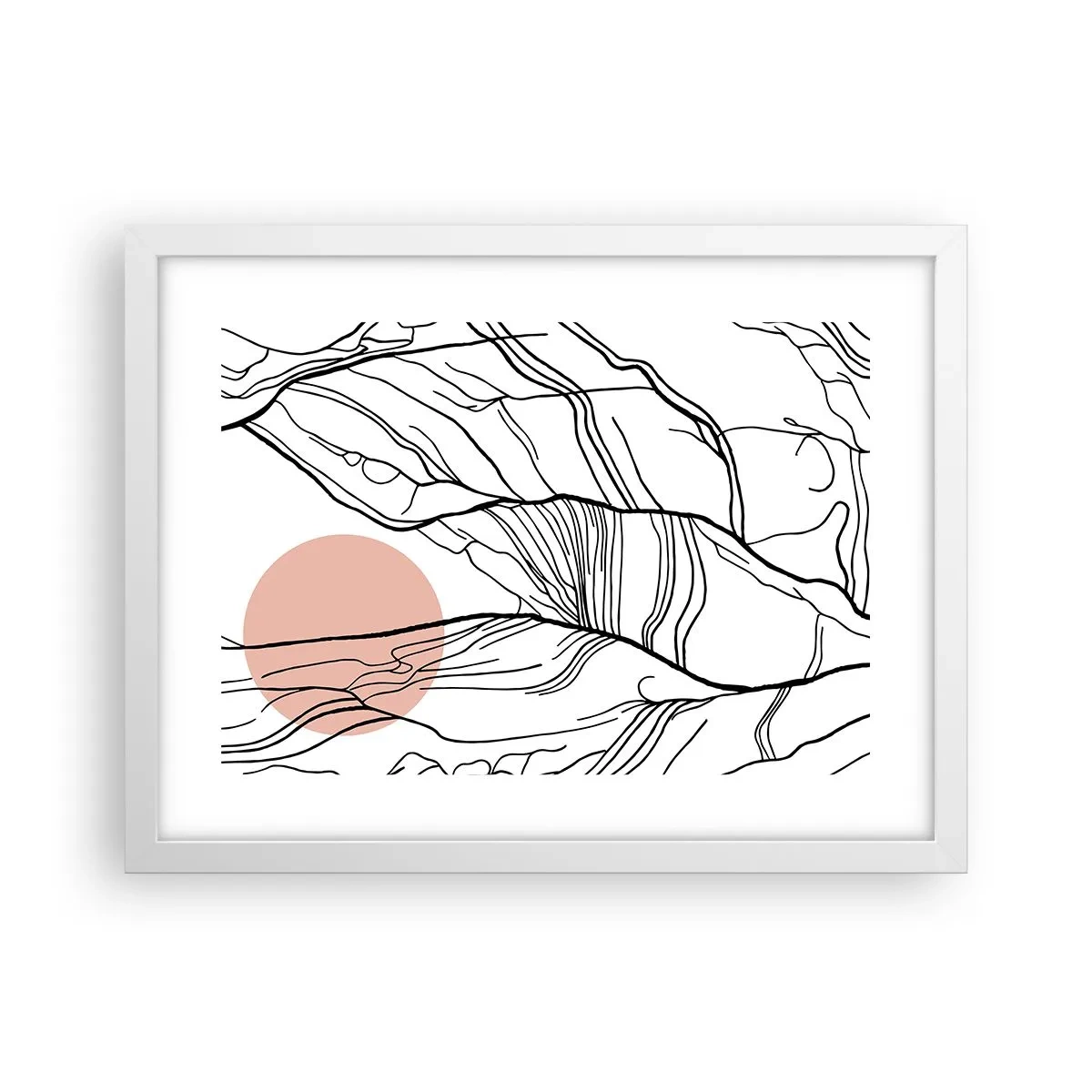 Poster in een witte lijst - In een web van twijgen - 40x30 cm