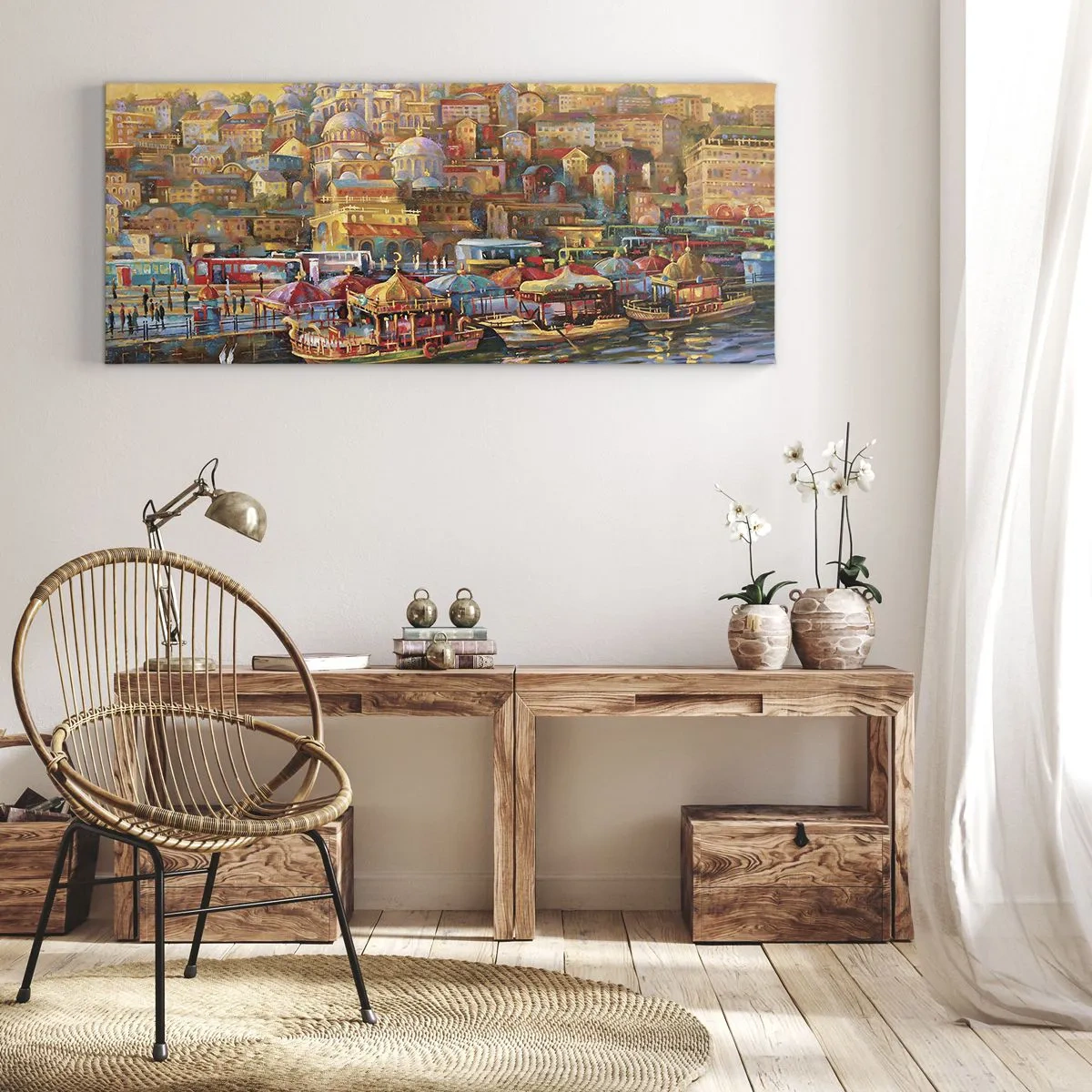 Schilderen op canvas - Istanboel verhaal - 160x50 cm