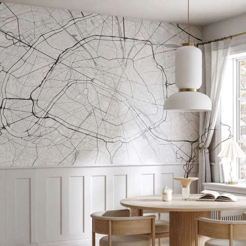 Fotobehang Premium Sand - Parijs bloem - Stad, Stadskaart, Parijs - 400x280 cm