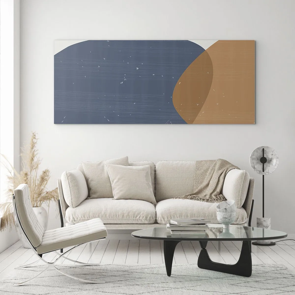 Schilderen op glas - Ovalen en invloeden - 120x50 cm