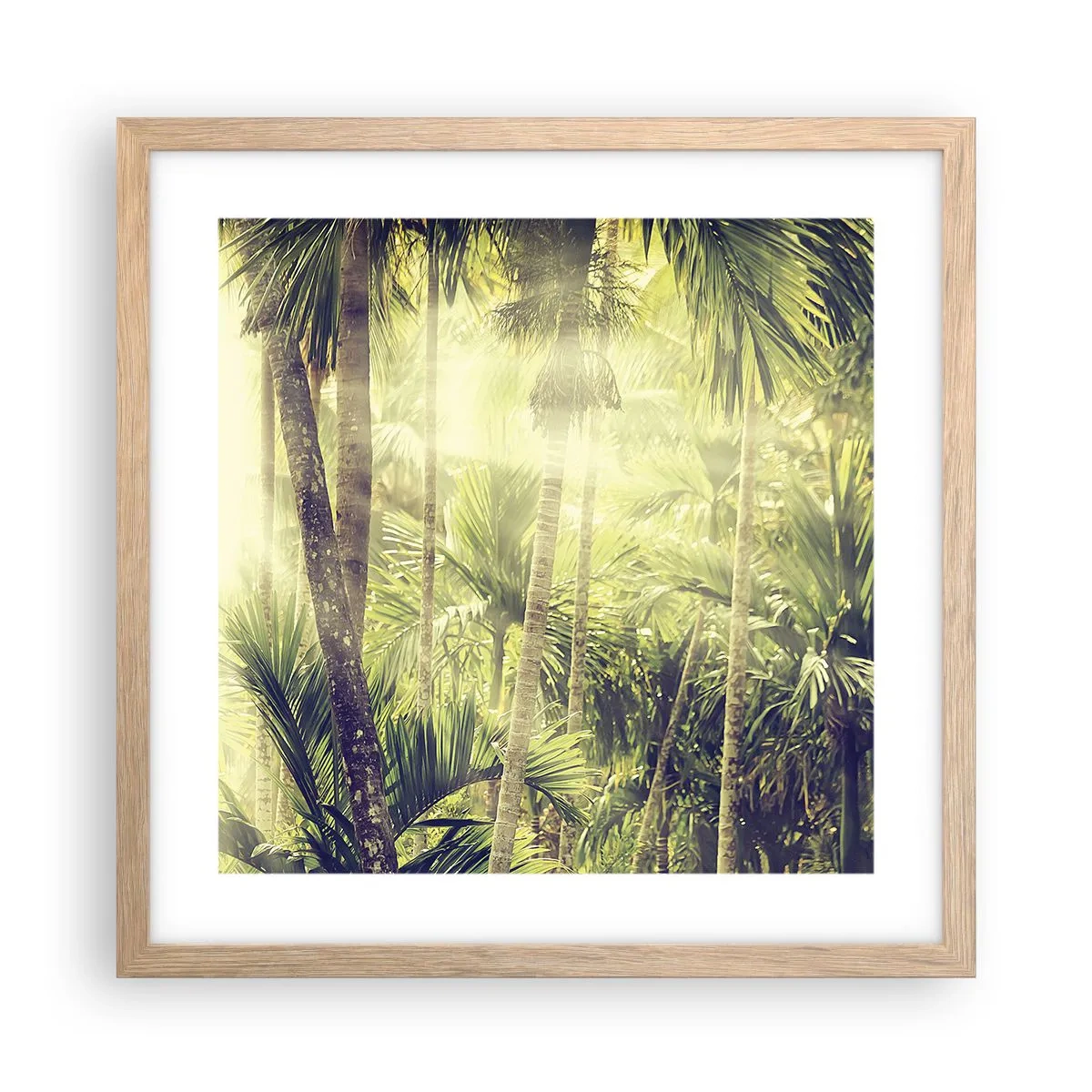 Een poster in een licht eiken lijst - In groene hitte - 40x40 cm