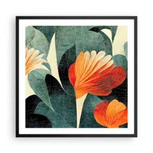 Poster in een zwarte lijst - De hitte van de tropen en de koelte van het groen - 60x60 cm