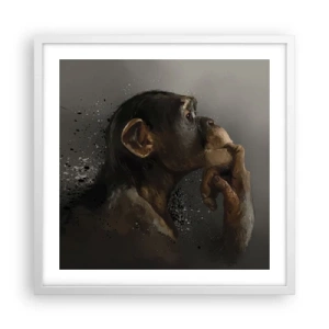 Poster in een witte lijst - Zeker een denker - 50x50 cm