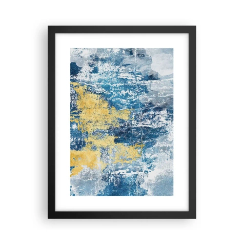 Poster in een zwarte lijst - Abstractie vol met weer - 30x40 cm