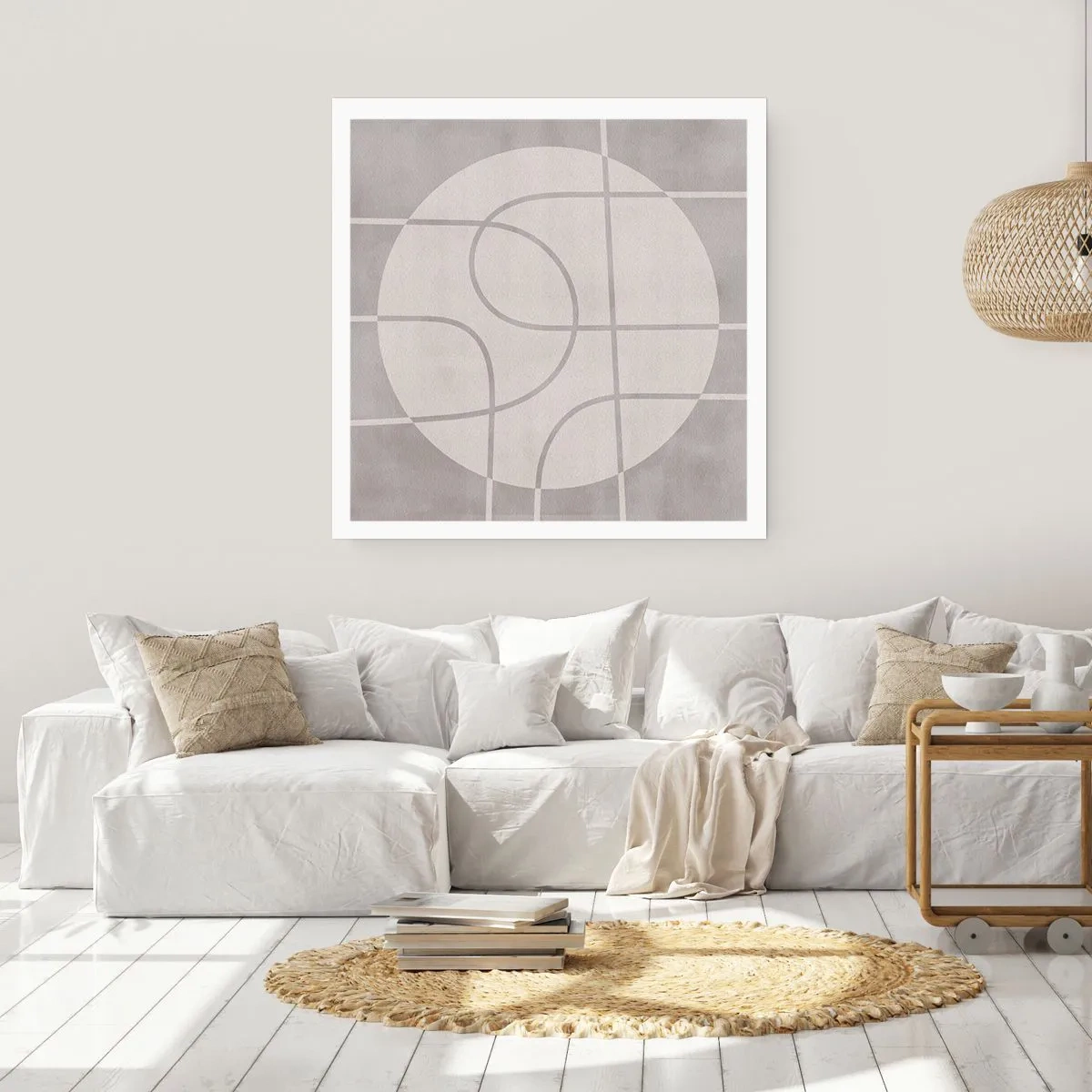 Poster - Rond en rechtdoor - 30x30 cm