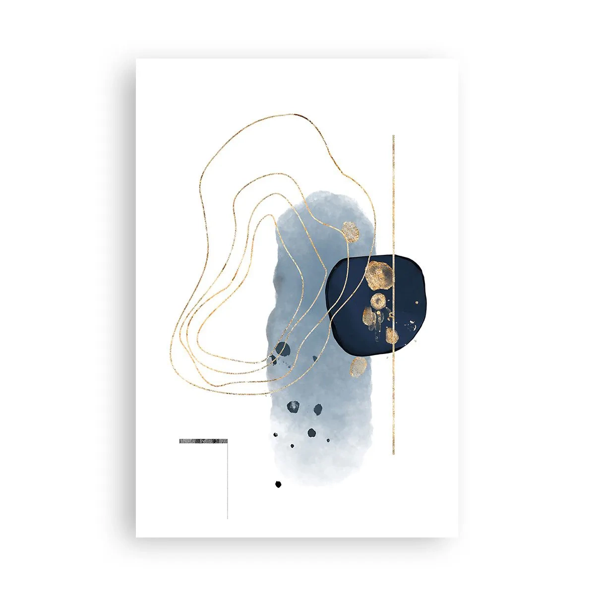 Poster - Blauw en goud fantasie - 61x91 cm