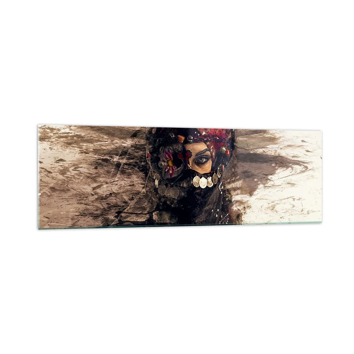 Schilderen op glas - Op zijn zachtst gezegd verontrustend - 160x50 cm