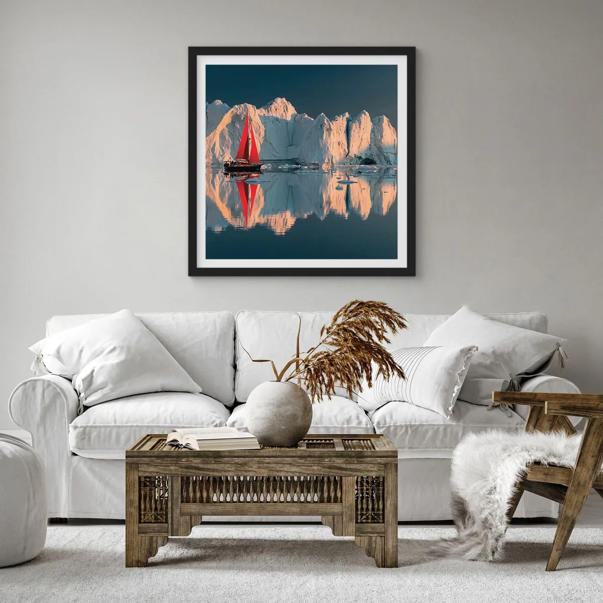 Poster in een zwarte lijst - Aan de rand van de wereld - 30x30 cm