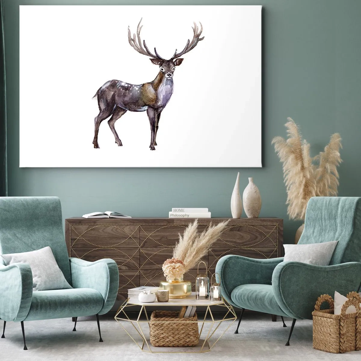 Schilderen op canvas - Koning van het noordelijke bos - 100x70 cm