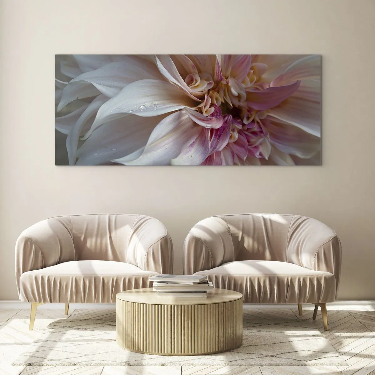Schilderen op glas - Bloeiende frisheid - 140x50 cm