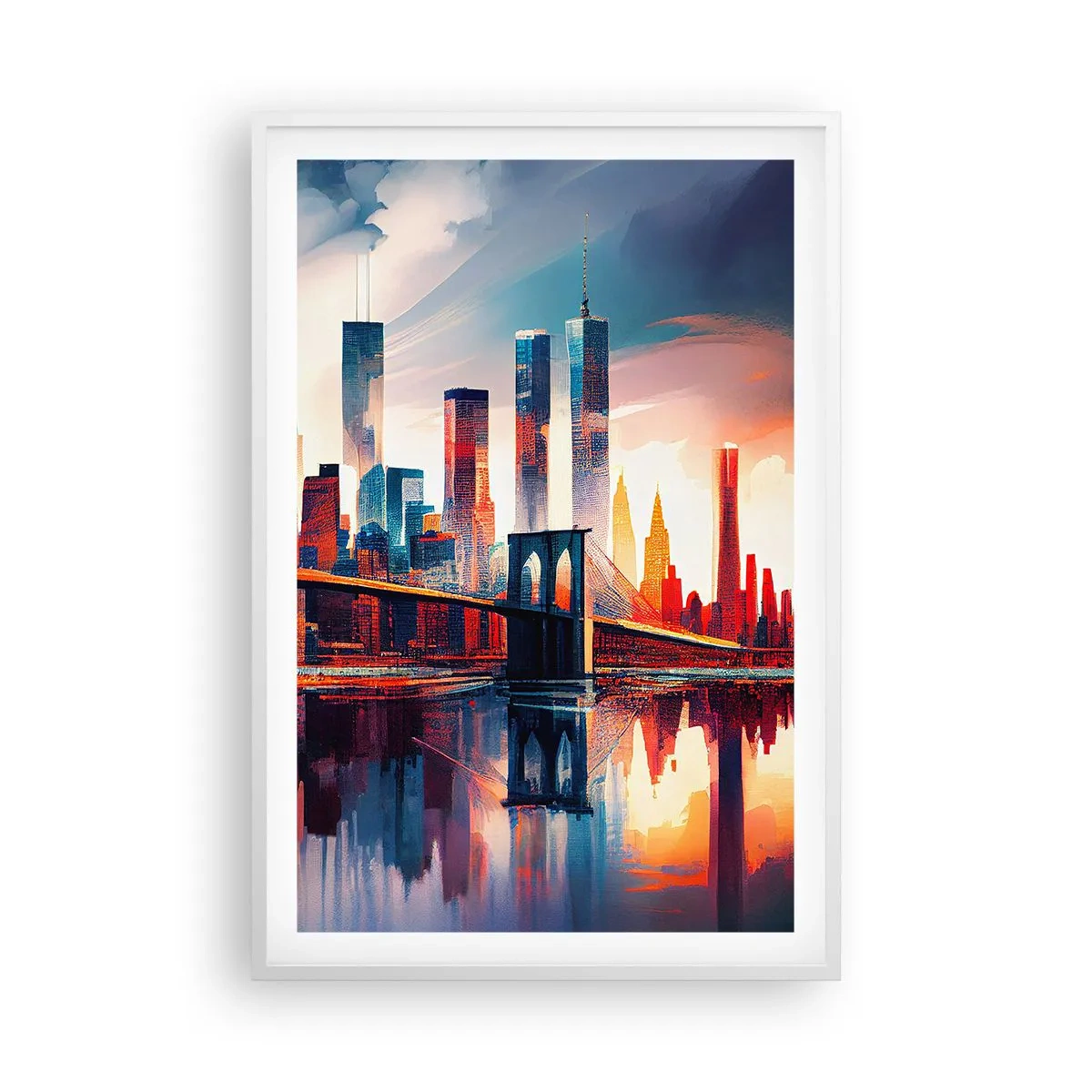 Poster in een witte lijst - Een droomachtig New York - 61x91 cm