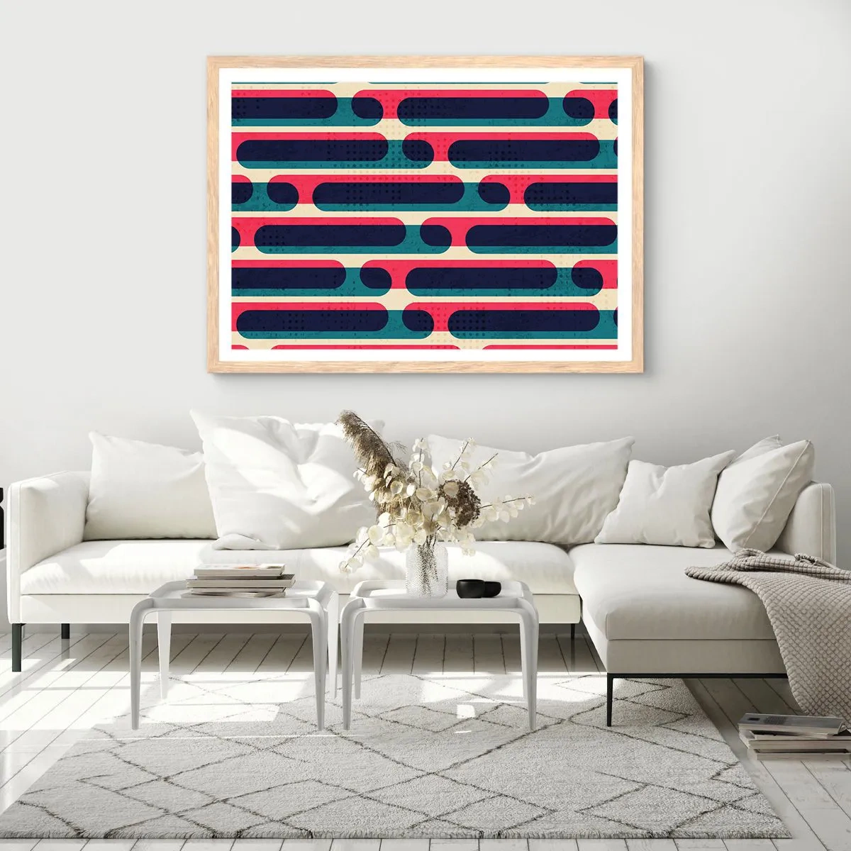 Een poster in een licht eiken lijst - In de diepte en vooruit - 50x40 cm