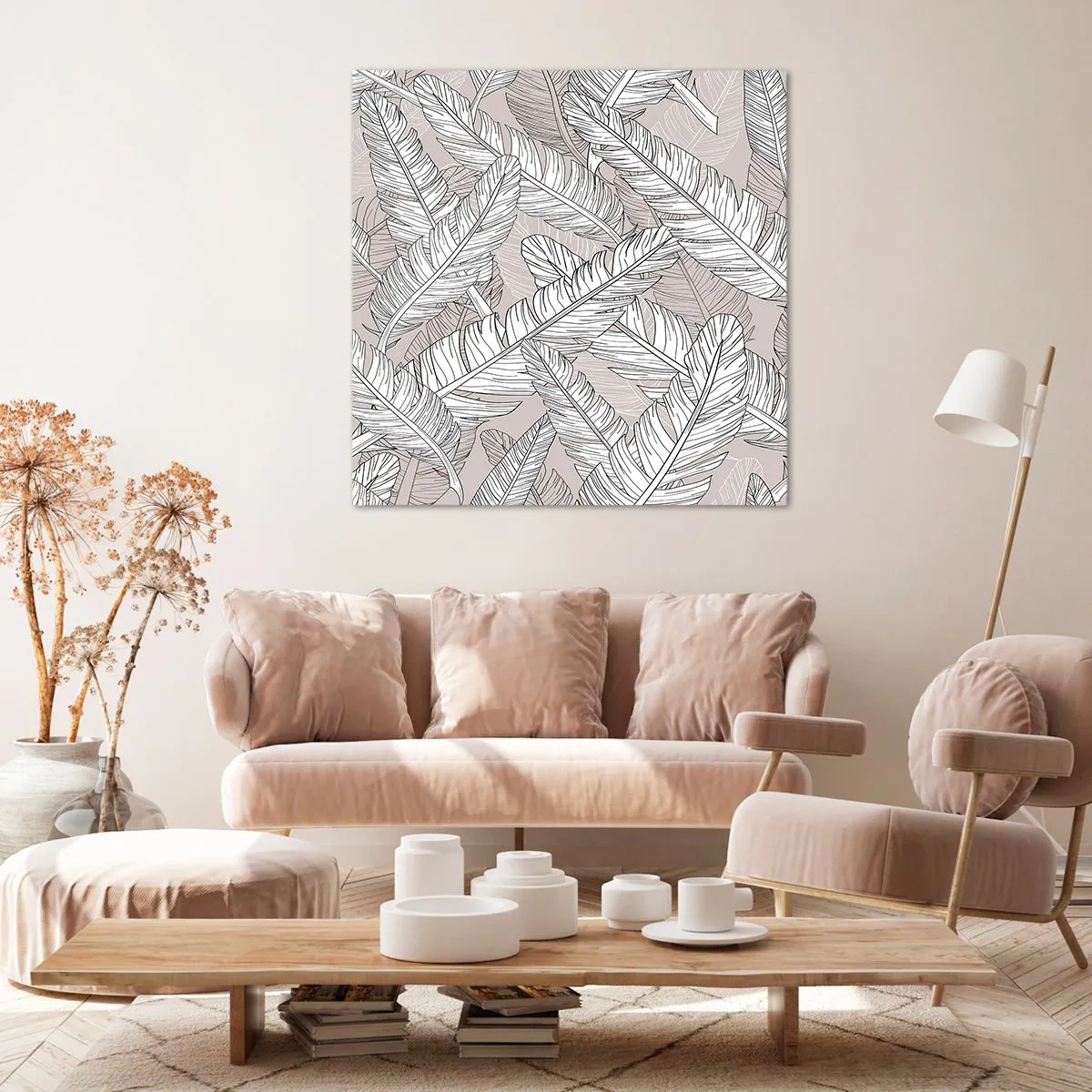 Schilderen op canvas - Een verenwerveling - 40x40 cm