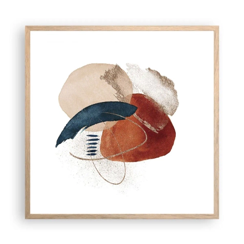 Een poster in een licht eiken lijst - Ovale compositie - 60x60 cm