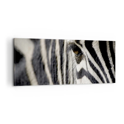 Schilderen op canvas - Gestreept portret - 100x40 cm