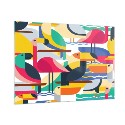 Schilderen op glas - Vogelfeestje - 100x70 cm