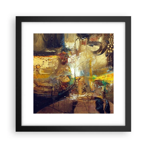 Poster in een zwarte lijst - Koud, warmer, heet - 30x30 cm