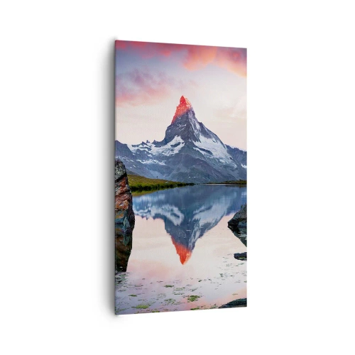 Schilderen op canvas - Het hart van de bergen is heet - 65x120 cm