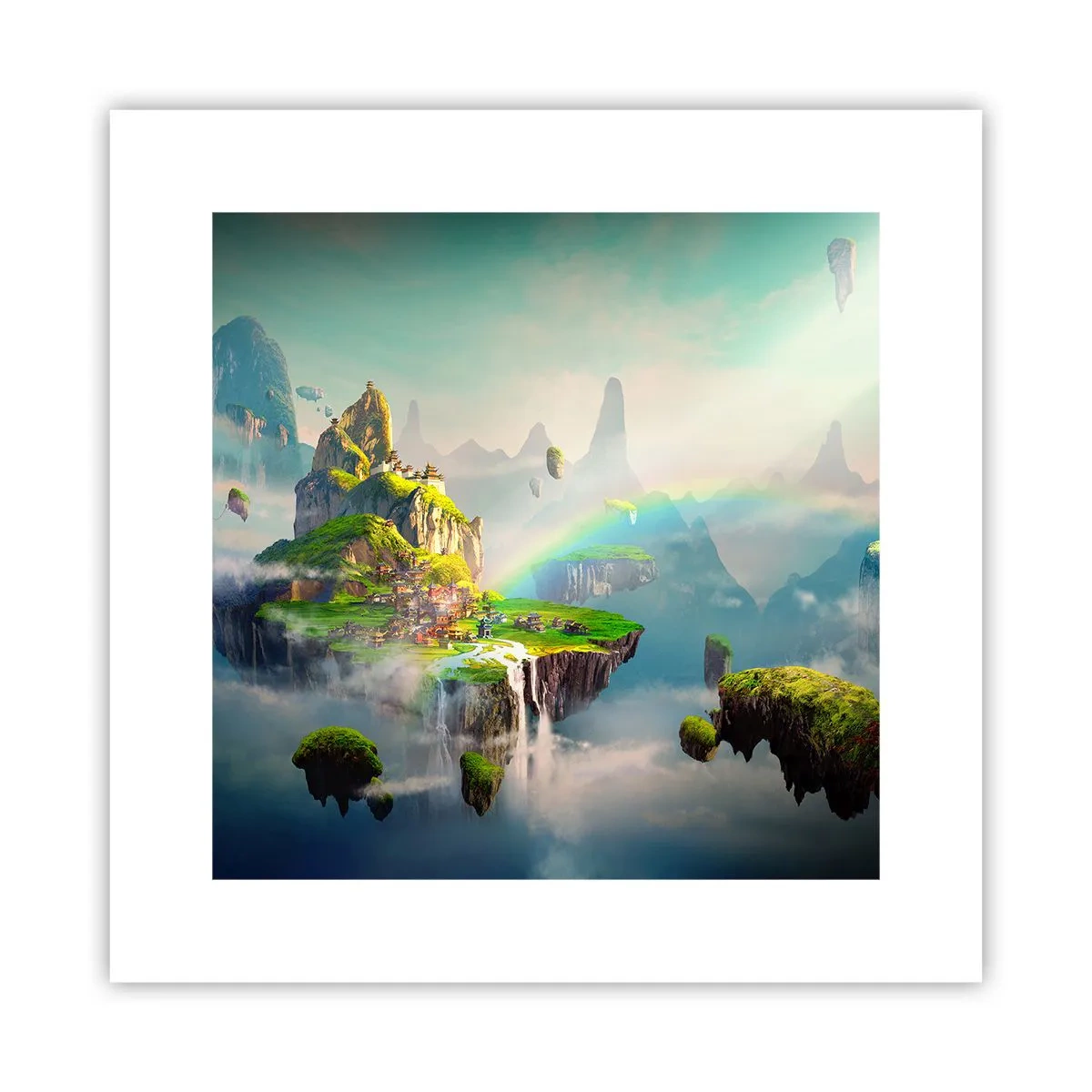 Poster - Midden in de lucht - gelukkige eilanden - 30x30 cm