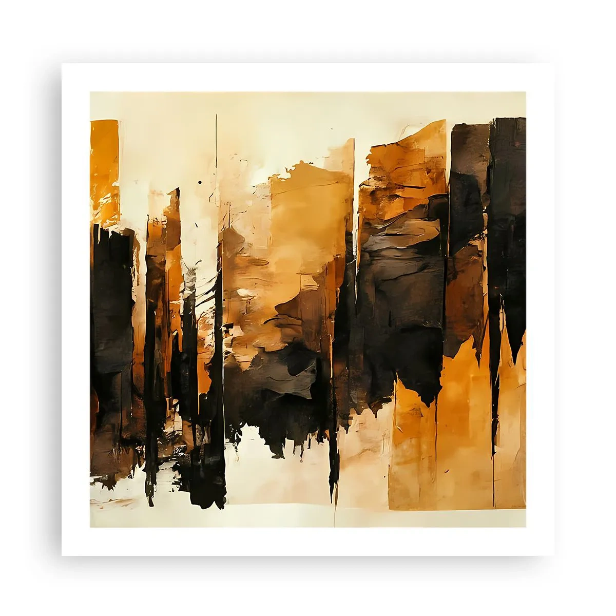 Poster - Harmonie van zwart en goud - 60x60 cm