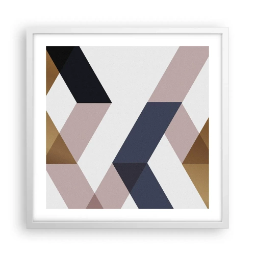 Poster in een witte lijst - Vlakken en hoeken - 50x50 cm