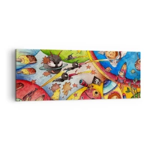 Schilderen op canvas - Geweldig ruimteavontuur - 140x50 cm