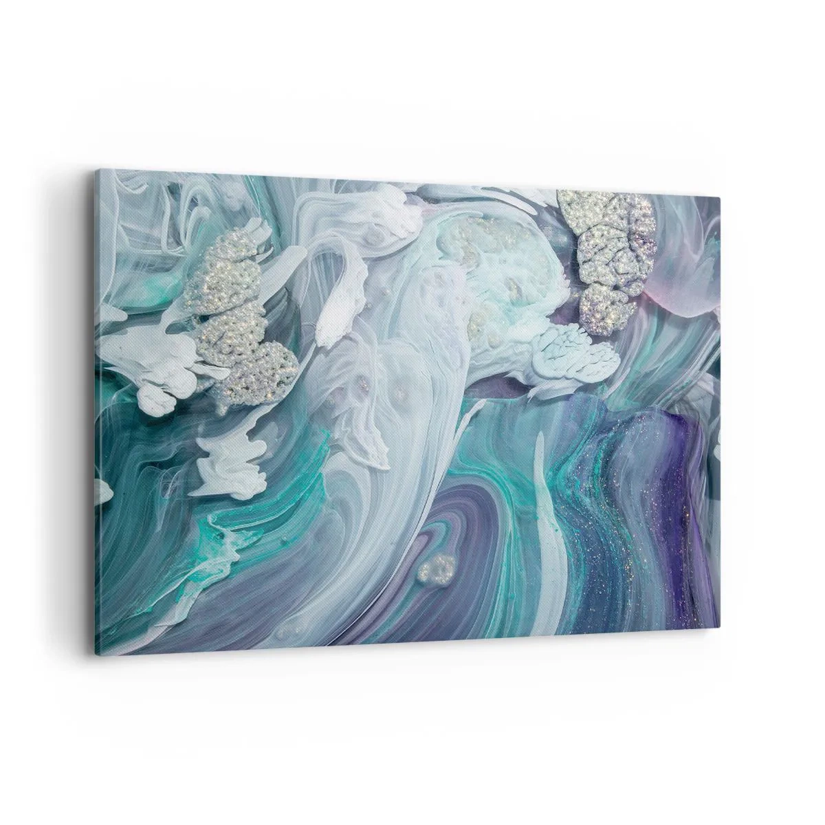 Schilderen op canvas - Stromingen van hemelsblauw - 120x80 cm