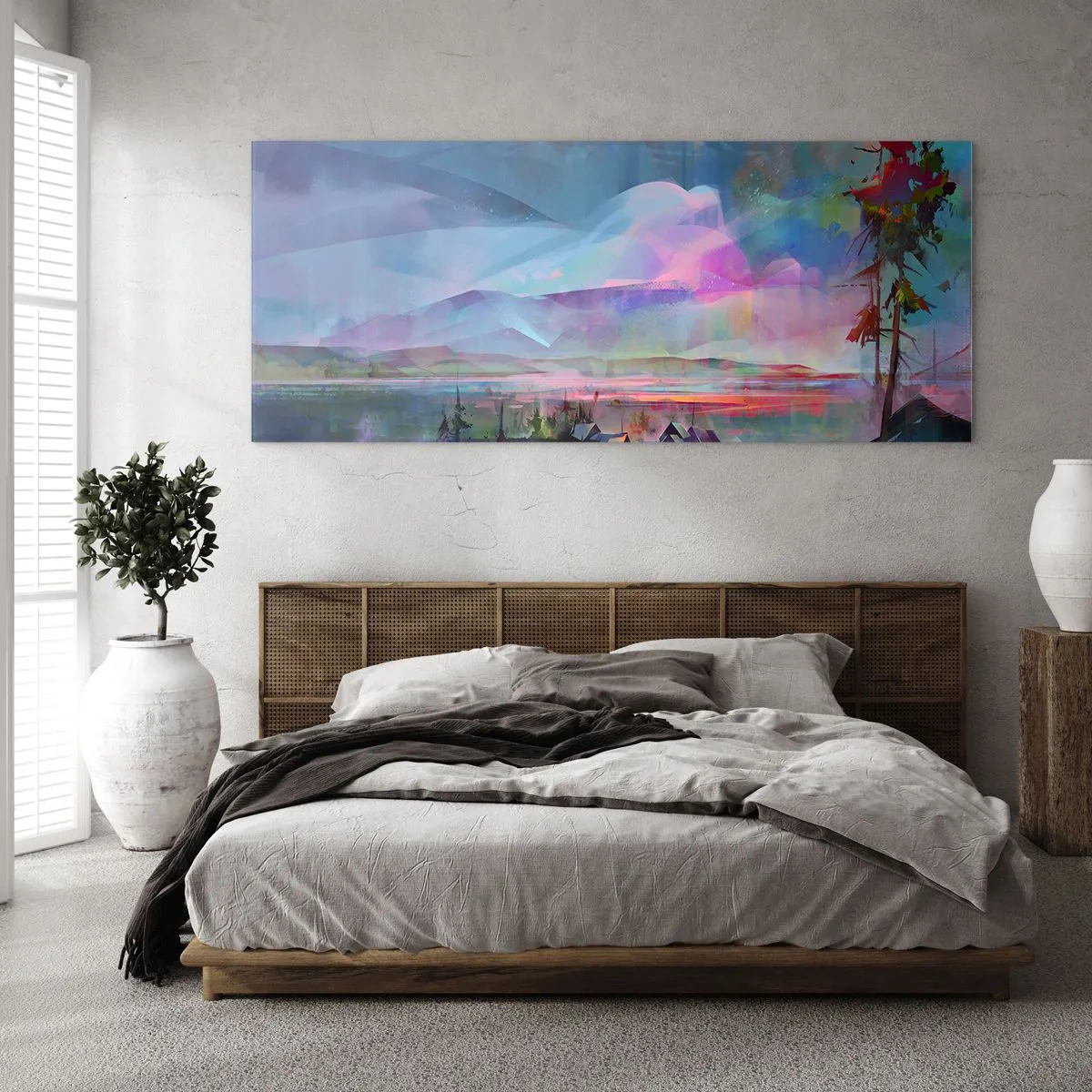 Schilderen op glas - Onder een welwillende hemel - 100x40 cm