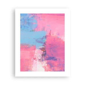 Poster - Roze, blauw en een vleugje licht - 40x50 cm