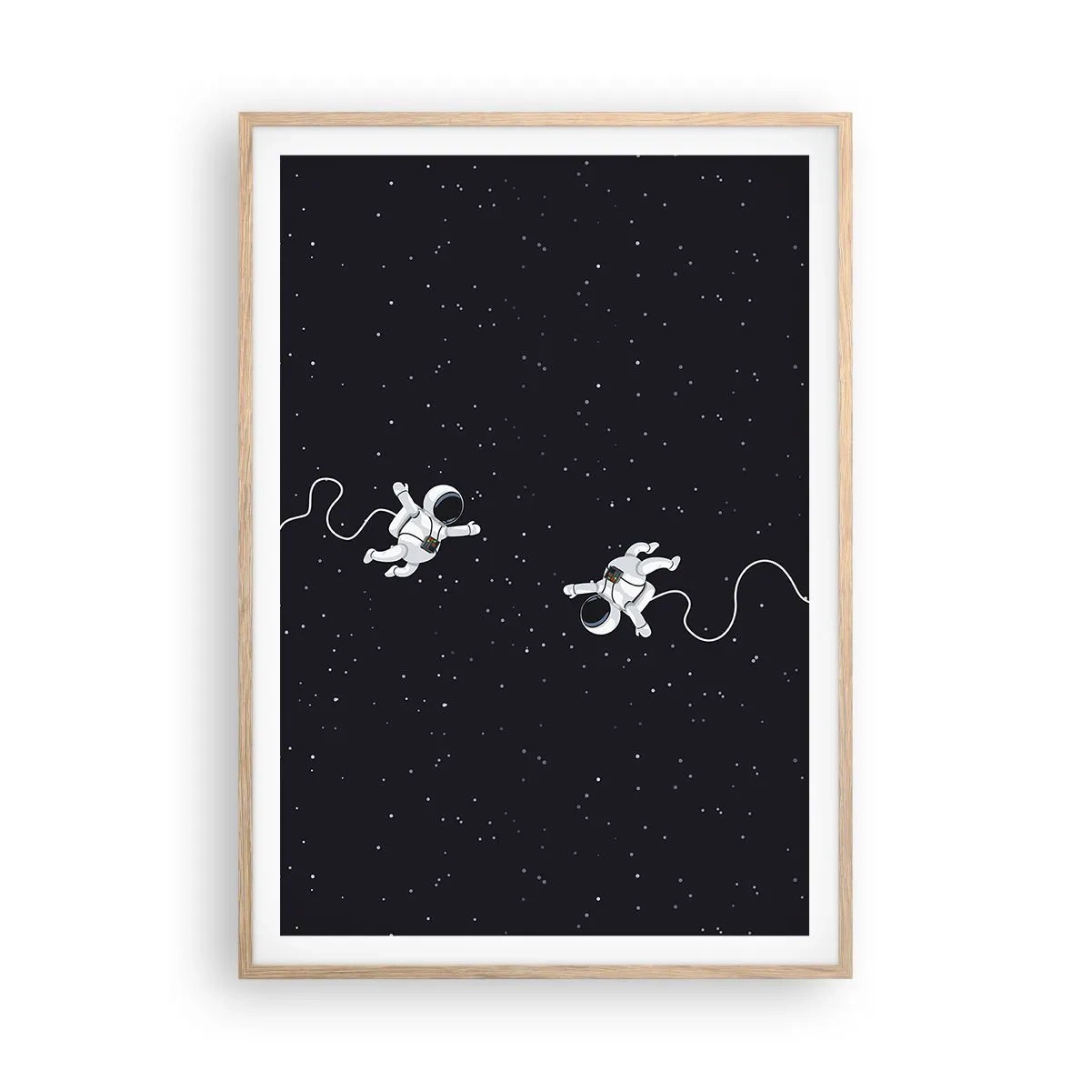 Een poster in een licht eiken lijst - Kosmische dans - 70x100 cm